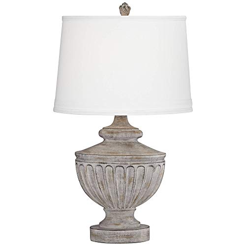 Pacific Coast Lighting Villa Pompeii Resin and Linen Table Lamp in Brown/Gray