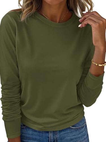 KIRUNDO Long Sleeve Shirts for Women Casual Knit Basic Tops - image 1
