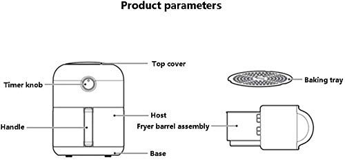 YLKCU Airfryer Multifunktionale ölfreie Luftfritteuse Elektrische Heißluftfritteuse Ofen Pommes Frites Maschine… – Bild 3