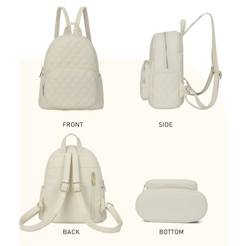 Image of KL928 Quilted Mini Backpack for Women, PU Leather Backpack Purse Designer Satchel Bag, Small Casual Daypack for Ladies | Stylish Quilted Design, water-resistant premium PU leather, matches all daily outfits, lightweight for everyday carry
