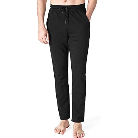 aoli ray Mens Joggers Bottoms Tracksuit Sweatpants Casual Open Hem Gym Trousers with 3 Pockets Black S Cover