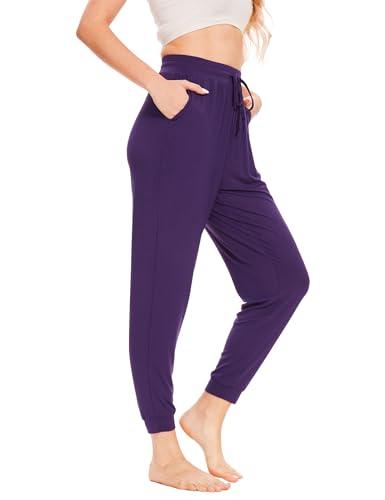 Image of LazyCozy Bamboo Viscose Jogger Pajama Pants for Women | Cooling for Night Sweats & Hot Sleepers, Lightweight Sleep Lounge Bottoms with Pockets, Ultra-Soft, Drawstring Waist
