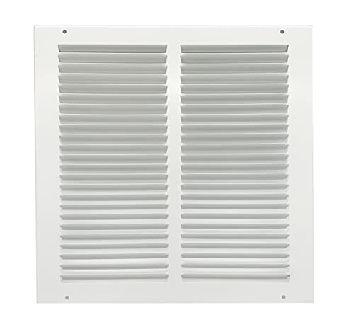 Rocky Mountain Goods Air Return Grille for 12'x12' Vent Opening - Heavy Duty Steel - Premium Finish - Includes Screws - Louvered Design - Paintable Vent Cover - Matte White - Consistent Air Flow