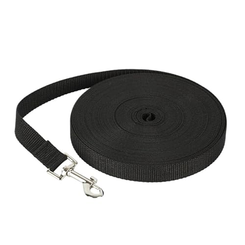 ナイロン製犬訓練用リーシュ ウォーキングペットリーシュ ロングストラップ 牽引ロープ 小型犬 大型犬用 リードアイテム(Black,1.5m)