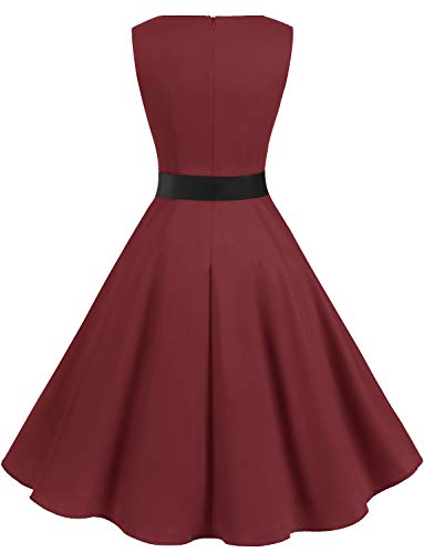 Image of Gardenwed Women's Vintage Dress Sleeveless Cocktail 1950s Dresses Retro Tea Party Swing