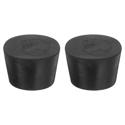 sourcing map 2 tapones de goma sólida, tapón cónico de tubo de sellado de laboratorio para frascos de tubo de ensayo, contenedores de vidrio, industria y laboratorios, 37 x 30 x 25 mm, color negro