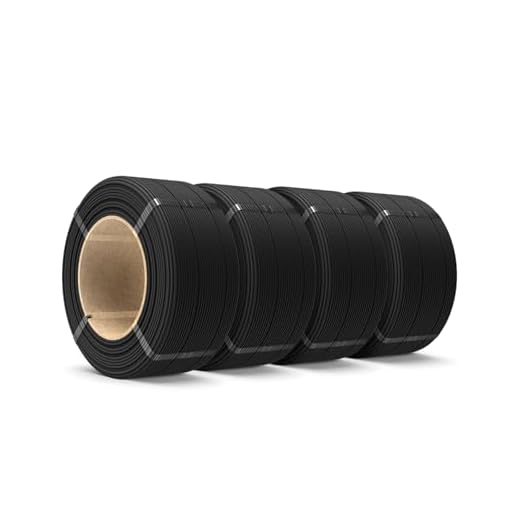 SUNLU 500g PETG Filament Refill 1.75mm, High Speed 3D Printer Filament Refill, No-Spool Matte Black PETG Refill for Reusable Spools Compatible with Bambu Lab A1 Printer, 4 Rolls 500g Each, 2kg Total