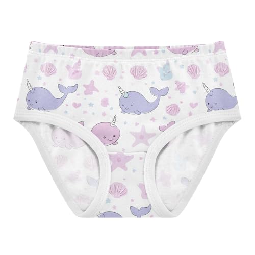 Wusikd Cute Pink Nawhal Girls' Underwear Cotton Girls Briefs Soft Toddler Underwear 2T