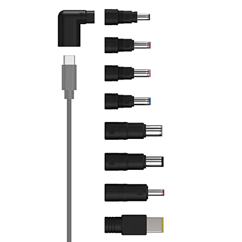 ANSMANN Set d'adaptateurs USB-C pour Ordinateur Portable (1 PCE) – Jeu d'adaptateurs compatibles avec de Nombreuses Marques de laptops – Adaptateur USB-C...