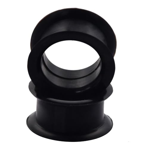 Longbeauty 2er Set Schwarze Silikon Tunnel Plugs Ohr Piercing 12mm Hart Piercing Schmuck