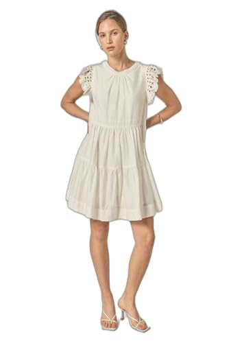 English Factory Women's The Clara Crochet Dress, Off White, S