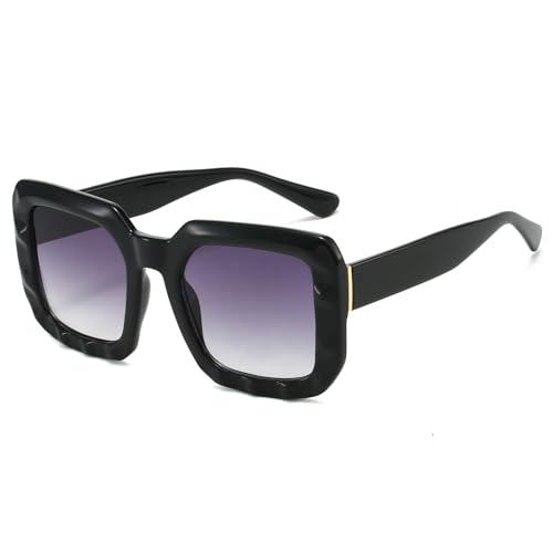YAMEIZE Cuadradas Gafas de Sol Retro Oversized para Mujeres y