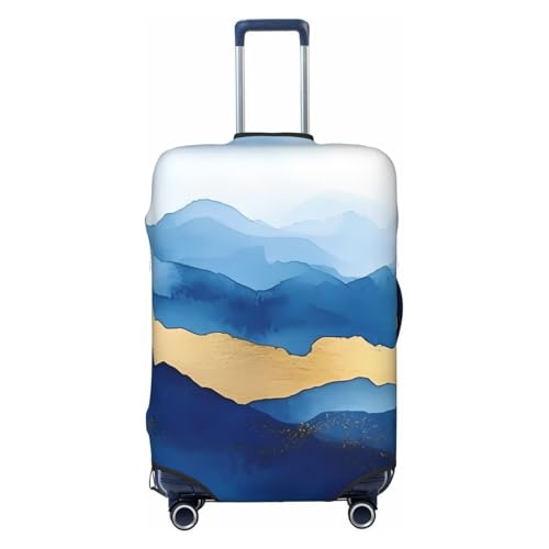 Abstract Waves Elastic Travel Luggage Cover, Washable Spandex Suitcase Protector, Anti-Scratch Fits 18-32 Inch