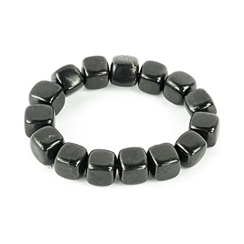 Karelian Heritage Shungite Stone Bracelet for Men and Women | Authentic Shungite Stretchy Elastic Bracelet | Shungite Jewelry for Protection | Natural Black Stone Bracelet for Spiritual Healing SB12M Cover
