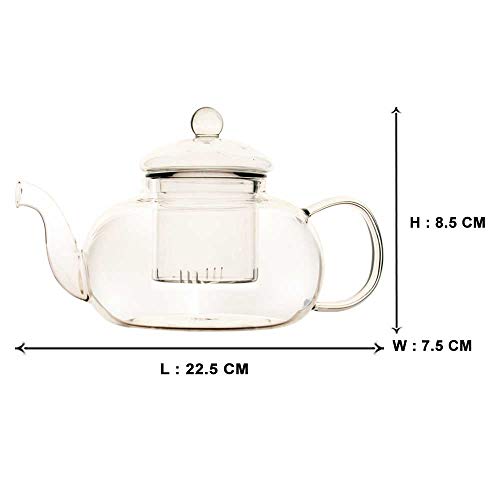 EZ Life Borosilicate Glass Tea Pot with Infuser Cup with Strainer Lid, Tea Kettle, Glass Teapot Kettle Coffee Pot Tea Kettle Cold Water Kettle - Induction Friendly -Transparent... - Image 5