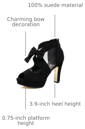 Image of GATUXUS Open Toe Women Platform High Heel Shoes Bows Strappy Sandals