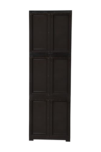 Image of Prima Viva-3 Plastic Storage Cabinet (Medium H 6 Ft x W 2 Ft x D 1.16 Ft) | 5 Compartments Multipurpose Organizer for Home & Office | Strong, Stylish & Spacious Cupboard for Clothes & Essentials
