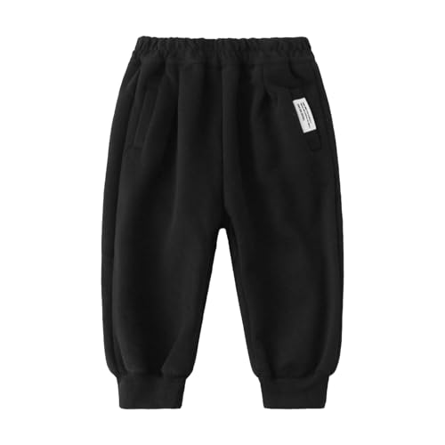 Boys Autumn Solid Color Padded Sweatpants Baby Warm Long Pants Survivalist Pants