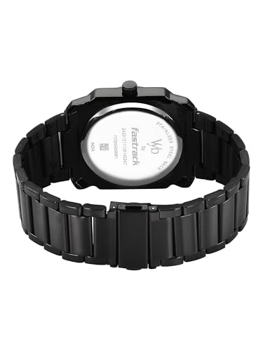 Image of Fastrack Vyb Challenger with Quartz Analog Black Dial Black Stainless Steel Strap Watch for Men - FV30045NM01W