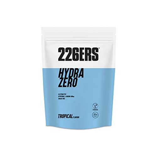 226ERS - Hydrazero, Bebida Hipotónica para Deportistas, Sales Minerales y Electrolitos, Hidratación, Recuperación y Energía, Ejercicio Físico, Vegano, Vegetariano y sin Gluten, Sabor Tropical, 225 g