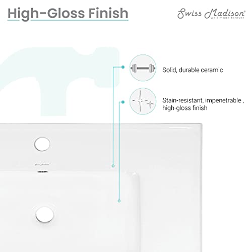 Swiss Madison SM-BVP30 30 Inch Ceramic Vanity Sink Top thumb #2