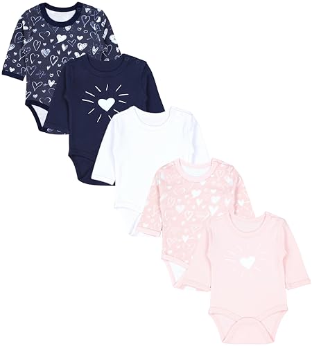 TupTam Baby Body Langarm Mädchen – 5er Pack Unifarbene Body...