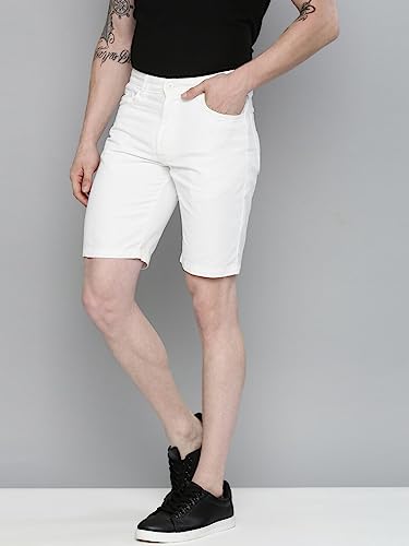 Image of The Indian Garage Co Men Slim Fit Solid Mid-Rise Chino Shorts