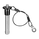 sourcing map 1 Stück Kugelsperrbolzen mit rundem Kopf (10mm x 41mm) 304 Edelstahl Griff Druckknopf Verriegelung Schnellspannstift mit 24cm Draht