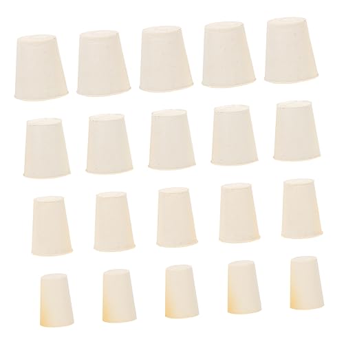 Cabilock 25pcs High Temp Resistance Solid Rubber Test Tube Stoppers Bottle Plugs Sealing Plugs for Chemistry Medicine