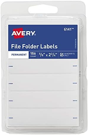 Avery Permanent File Folder Labels 2.75 x 0.625 Inches, White 156 labels
