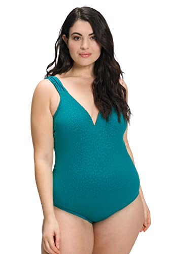 Ulla Popken, Damen, große Größen, Badeanzug Jaquard-Leo