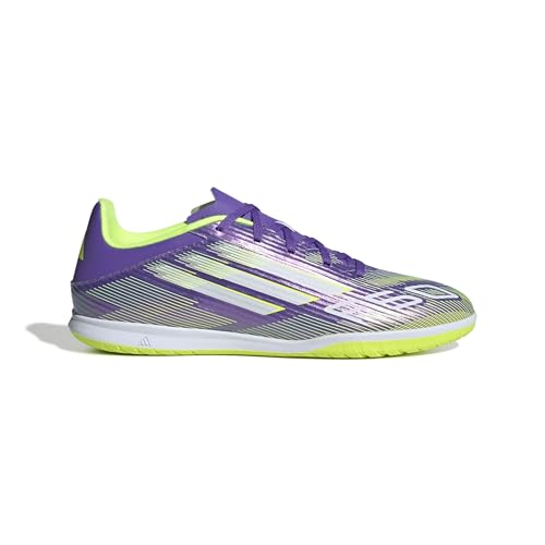 adidas F50 Club Indoor Football Boots, Scarpe da Calcio Unisex-Adulto, Purple Rush/Ftwr White/Lucid Lemon, 44 2/3 EU