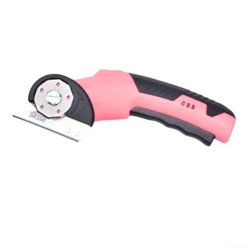 Tijeras eléctricas profesionales de tela, cortador giratorio inalámbrico para proyectos de cuero, cartón, manualidades, herramientas de corte de tela para el hogar, con bloqueo de seguridad (rosa)