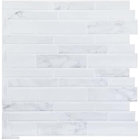 WoStick (10-Sheets) Peel and Stick on Tiles Self Adhesive Wall Tiles Stickers for Kithcen Backsplash(30.5x30.5cm Full Size) Cover