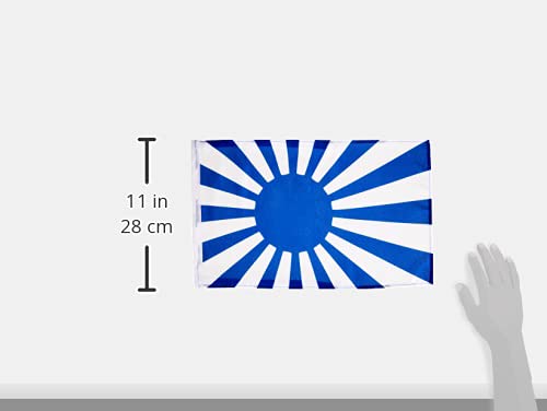 AZ FLAG, Japan Rising Sun Blue Flag, 18'' x 12'', 100% Polyester Imperial Japanese, WWI Small Banner with Two Cords - Image 2