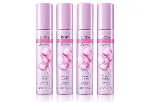 4 Pack Mini Body Spray Cotton Candy Fragrance 0.5 Oz Each Sweet Scent Perfume Mist Compact Travel Size Body Spray for Daily Use image 4