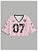 RoseSeek Jersey Shirts for Women Number Print V Neck Mesh Cropped Jersey Y2k Oversized Tshirts Streetwear Pink L