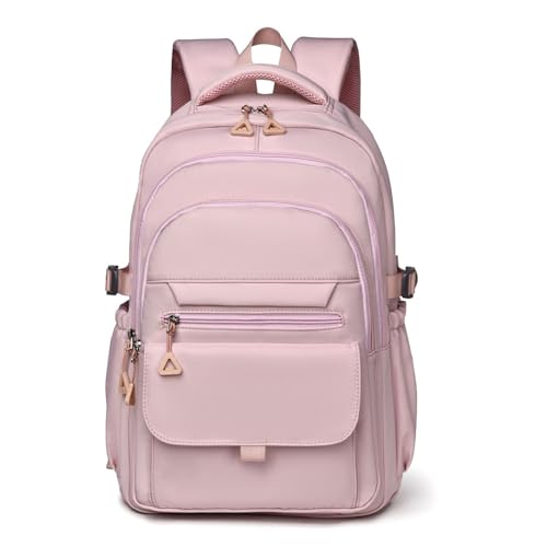 Multifunctional backpack with large capacity and lightweight for men and women, suitable for commuting, travel(Pink)