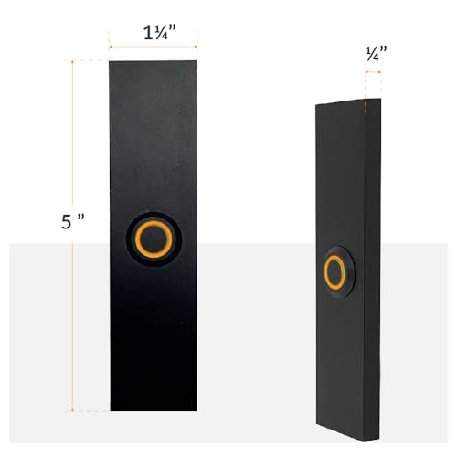 Newhouse Hardware BT6RL Black Illuminated Rectangular Wire Metal Doorbell Button for Doorbell, Doorbell or Doorbell, Doorbell Button Only, Doorbell Button with LED Button Light