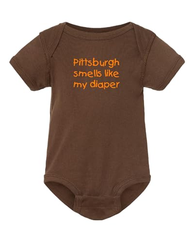 Pittsburgh Smells Like My Diaper Cleveland Fan Baby Bodysuit - Brown