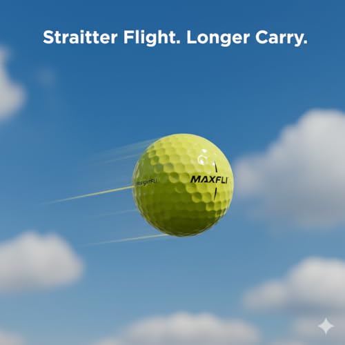 Maxfli StraightFli Yellow Golf Balls 12-Pack – Low Spin