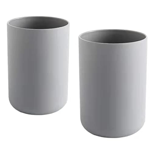 wongwongcat Zahnputzbecher 2 Stück, Badezimmer Zahnbürstenhalter, Pinselhalter, Accessoire Organizer und Toothbrush Holder (Grau &Grau)