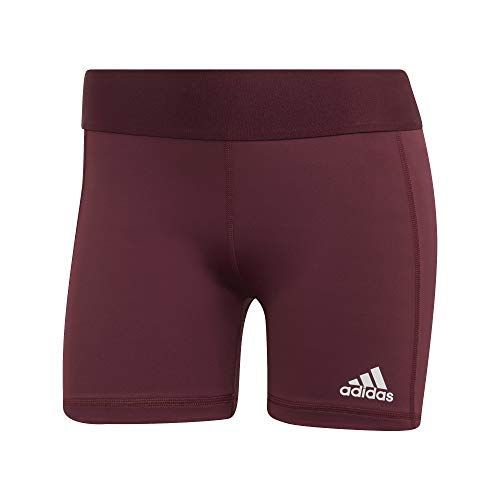 Adidas Women's Alphaskin Volleyball 4-Inch Short Tights Team Maroon/White L3 #TOP3