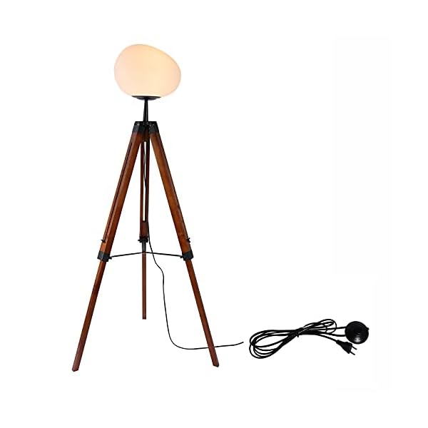 Futchoy Stehlampe Dreibein LED Stehleuchte Studiolampe Studioleuchte Modern Stehleuchte Tripod aus Holz E27…