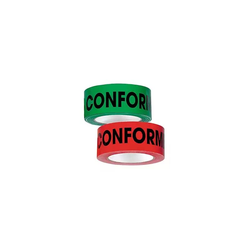 StickersLab 6 Ruban adhésif de signalisation polypropylène silencieux Conforme/Non Conforme (6 Roule"Conforme")
