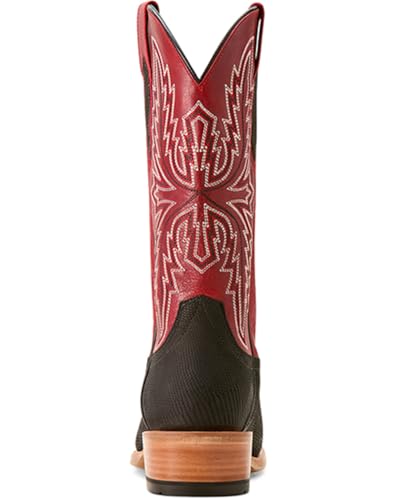 ARIAT Men's Futurity Relentless Gold Rush Exotic Lizard Western Boot Square Toe Black 9 EE US3