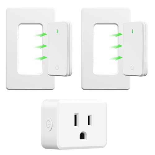 Image of Greencycle Remote Control Outlet Plug with 2 Detachable Wireless Switch