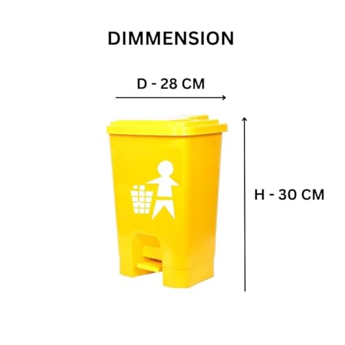 Image of Plastic Bio-Medical Waste Pedal Dustbin Set, 10 L, Blue, Yellow, Red (3, Red, Blue, Yellow)