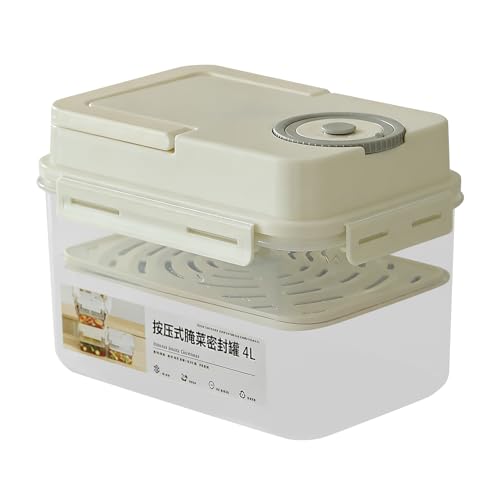 Generisch Fermentierbehälter - Luftdichter Kîmchi-Behälter | 4L Koreanischer Gärtopf Mit Pressplatte | Lebensmittelechte Aufbewahrung Für Heimküche Kochen Camping