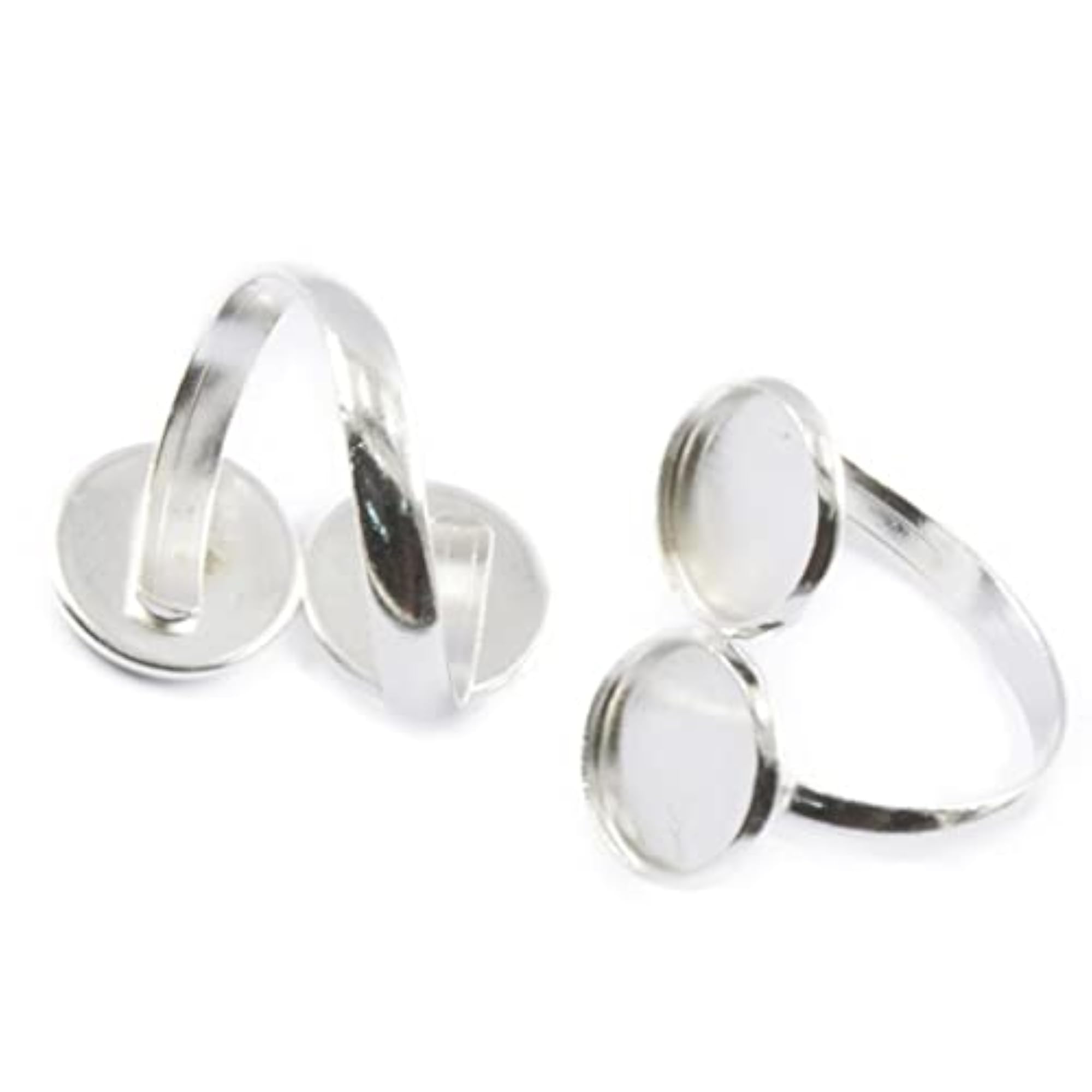 2Pcs 2-Bezel Blank Ring Base Settings, Jewelry Findings